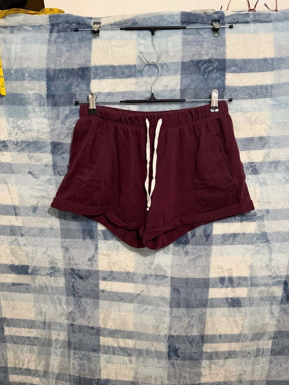 PINK Victoria's Secret Maroon Fleece Drawstring Lounge Shorts